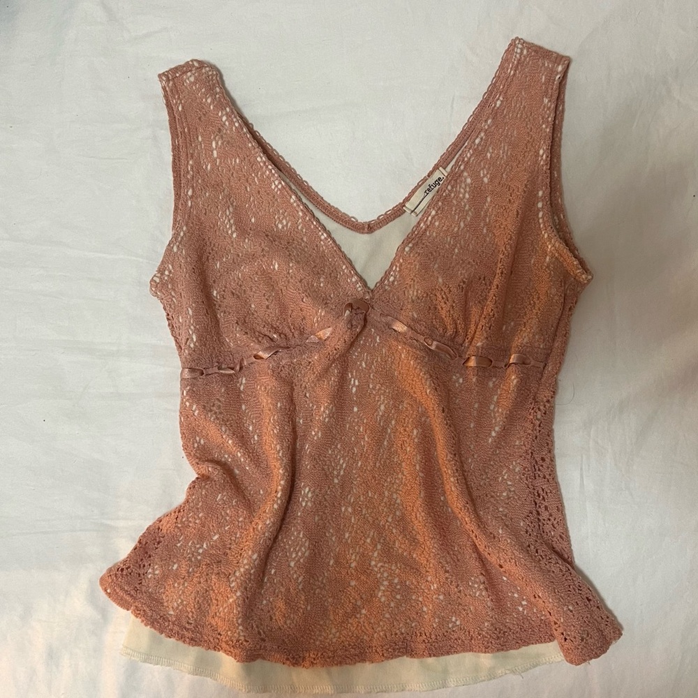 Pink lace y2k top